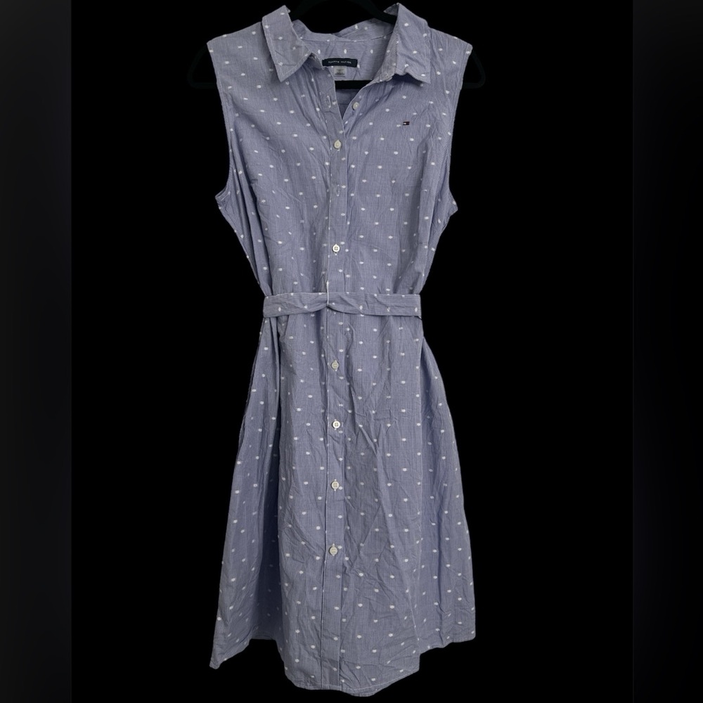 Tommy Hilfiger Blue Button-Up Midi Dress